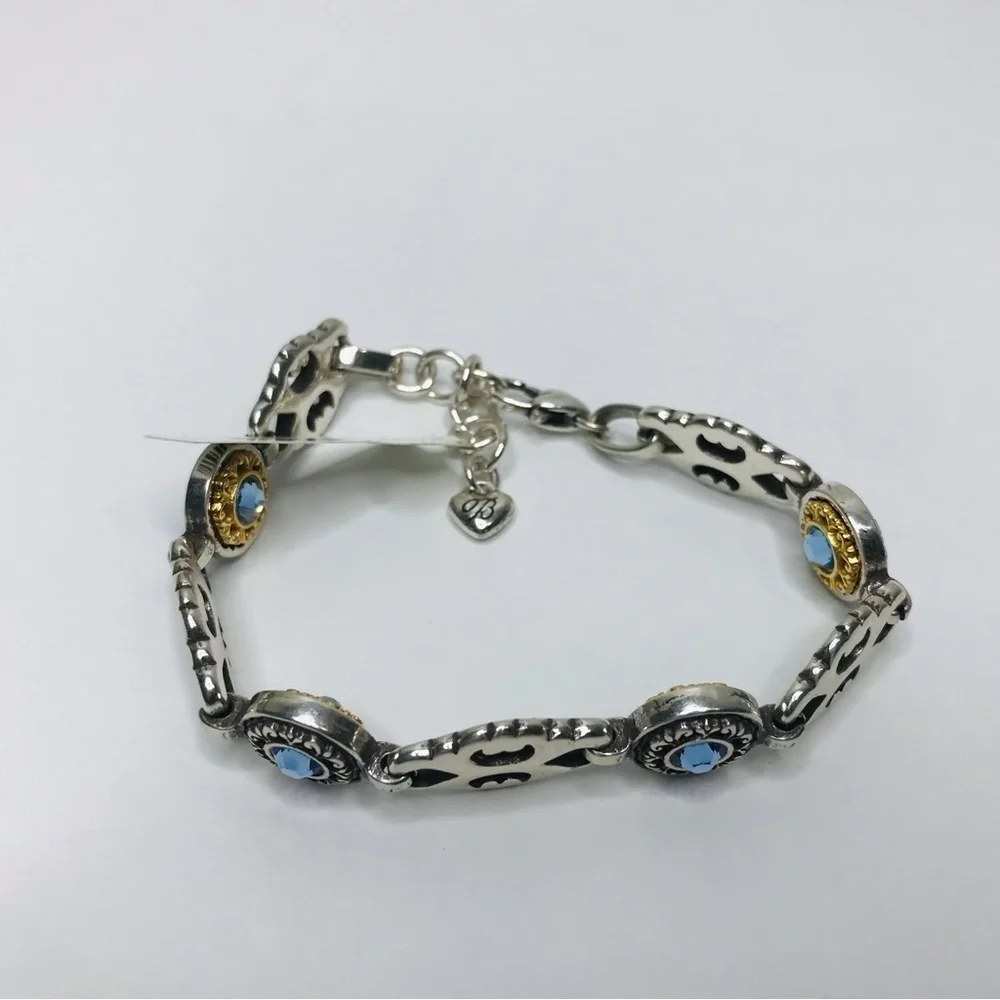 New BRIGHTON Silver Double Sided Blue Gem Bracelet